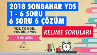 ÇIKMIŞ SORULARI ÇÖZÜYORUZ 2018 SONBAHAR YDS İLK 6 SORU İZLEMEDEN GEÇMEYİN [upl. by Trici]