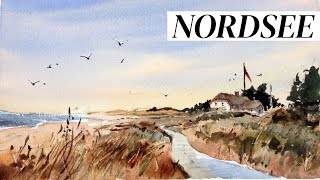 Nordseestrand im Aquarell  Tutorial [upl. by Bear]