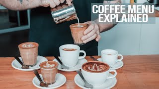 Coffee Menu Explained  What the most common coffees are and how to make them [upl. by Enneillij372]