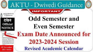 aktu exam date 2023 aktu odd semester exam date 2023 aktu exam notice aktu academic calendar 2023 [upl. by Paulita]