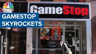 GameStop skyrockets as retail investors force short squeeze [upl. by Aihsyak]