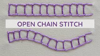 Master the Open Chain Stitch  StepbyStep Hand Embroidery Tutorial for Beginners [upl. by Mackoff]