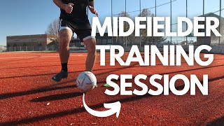 Midfielder Specific Training Session  Dribbling Passing Control Scanning and Shooting [upl. by Giulia680]