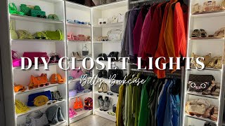 DIY LED STRIP LIGHTS  HOW TO INSTALL LED STRIP LIGHTS TO HOME CLOSET  NO HARD WIRING [upl. by Bayly]