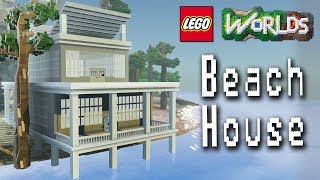 Designing and Building in Lego Worlds Lets Build a Beach House Part 1 [upl. by Slemmer]