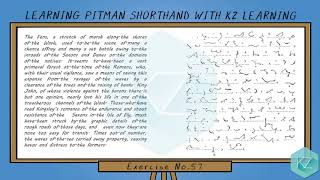 Pitman Shorthand  Exercise No57 Dictation 85 WPM  KZ Learning [upl. by Otirecul229]