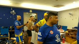 Dwayne Bravo sings Run D World in CSK Dressing Room [upl. by Junno]