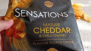 010 Walkers Sensations Mature Cheddar amp Chilli Chutney Crisps Snacks Food Review 150g £1 [upl. by Schellens910]