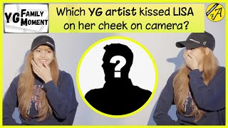 🆈🅶🅵🅼 Which YG artist kissed LISA on the cheek on camera LISA was surprised too BLACKPINK YG FAM [upl. by Enida729]