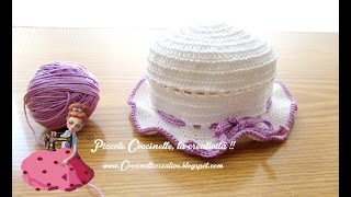 Cappellino bimbi realizzato ad uncinetto e a mano con info per schema Coccinellecreative [upl. by Rexfourd]