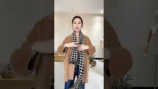 How to tie a plaid cashmere scarf [upl. by Enelam]