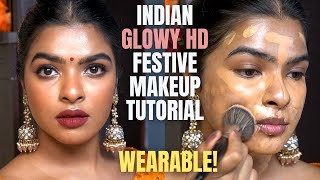 Glowy INDIAN FESTIVE Makeup Tutorial  पटाका Desi Glam  DIWALI Makeup LOOK  Shalini Mandal [upl. by Hafirahs198]