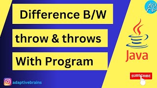 Difference between throw and throws with Program in Java [upl. by Friedlander]