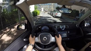 Smart fortwo 10 mhd Cabrio 2013  POV City Drive Top down [upl. by Dylana943]