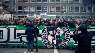 FC Heidenheim 21 Olimpija Ljubljana 03102024 Corteo Choreo amp Support [upl. by Parsaye]