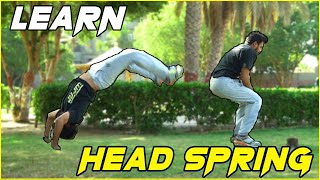 How to do a Head Spring  Gymnastics  Tutorial for Beginners  by Abu Hurraira Dhanani [upl. by Amanda486]