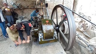 22 HP Fine Mughal Old Black Desi Diesel Engine  Start up Old Black Desi Feul Ruston Hornsby Engine [upl. by Airehs59]