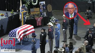 Governor Inslee attends memorial of trooper killed by illegal immigrant [upl. by Eadrahc794]