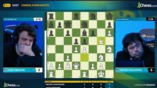 Hans Neimann Sacrificed Whole Cavilary Against Hikaru Nakamura Speed Chess Championship 2024 [upl. by Yerroc]