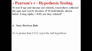 Hypothesis Testing with Pearsons r [upl. by Noelc]