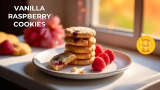 Vanilla raspberry cookies  Soft and chewy cookies  Easy recipe [upl. by Amias]