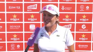 Celine Herbin Interview Round 2  Estrella Damm Mediterranean Ladies Open [upl. by Nitsua63]