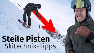 Skifahren lernen Steile Pisten fahren  SkiTechnik amp Tipps [upl. by Ramonda]