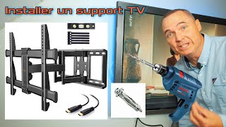 Installer un support TV mural sur un murComment fixer un écran plat sur un mur  TUTO conseils [upl. by Ruffin97]