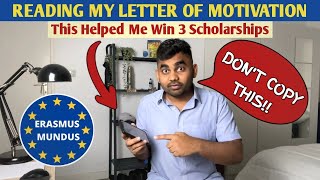 Letter of Motivation for Erasmus Mundus Scholarship  Stepbystep guide [upl. by Lienet]