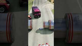 Bollards vs Funny Cars  BeamNGDrive [upl. by Nodnal]