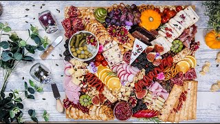 How to make a GRAZING PLATTER  Ultimate Grazing Board for the Autumn Harvest  charcuterieboard [upl. by Assyram]