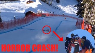 HORROR STURZCRASH Wengen Abfahrt 2024 Marco Kohler [upl. by Assirrem]