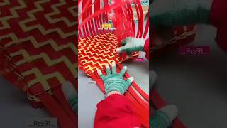 How to make basket🧺 Portable basket Purely handmade Basket weaving tutorial diy shorts handmade [upl. by Euqram]