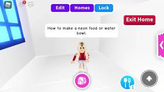 How to make a neon food and water bowl in adopt me [upl. by Eiralav]