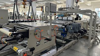 Twin screw extrusion cast film line for UHMWPE Lithium battery diaphragm [upl. by Ebeneser]