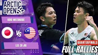 Koki Watanabe JPN vs Lee Zii Jia MAS  QF  Arctic Open 2024 [upl. by Elodia]