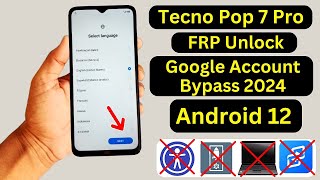 Tecno POP 7 Pro BF7h FRP Bypass Without PC  Apps Not OpenDisable Solution 2024 Google ID Bypass [upl. by Anama]