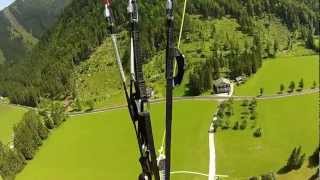 Paragliding  Gleitschirmfliegen from Höss Hinterstoder and landing near Pension Bergblick [upl. by Winfred]