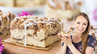 Coffee Cake with a Cinnamon Sugar Ripple and Crumbly Streusel Topping [upl. by Pasol]