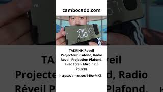 TAKRINK Reveil Projecteur Plafond Radio Réveil Projection Plafond avec Ecran Miroir [upl. by Joktan]