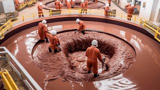 COMO se HACE el CHOCOLATE con LECHE en BARRA🍫 ASÍ se HACEN más de 200000 BARRAS de CHOCOLATE al día [upl. by Kinemod]