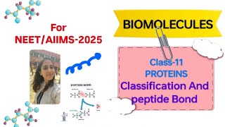 NEETAIIMS  Class11  BIOMOLECULES  Proteins  Classification And Peptide Bond biology neet [upl. by Nabetse]