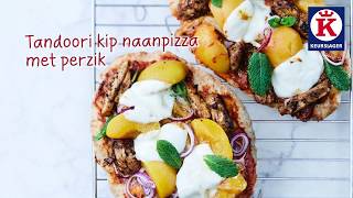 Keurslager recept  Tandoori kip naanpizza met perzik [upl. by Hentrich949]