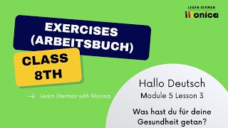 HALLO DEUTSCH  CLASS 8  MODULE 5 LESSON 3  EXERCISES ARBEITSBUCH [upl. by Gimble]