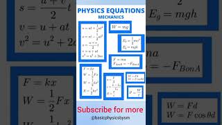 Physics EquationsMechanics shorts science mechanic [upl. by Porcia]