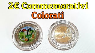 Monete 2 Euro Commemorative colorate facciamo chiarezza 2 Euro RARE Coins Colored [upl. by Akemak513]