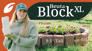 Beuta Block XL  95quot Inch Raised Garden Retaining Wall No Dig  Beuta Landscape Edging [upl. by Dnumyar]