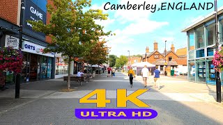 Walking around Camberley town England 4K60fps  My England Diary 2021  Nayoma Rai [upl. by Nosnorb]