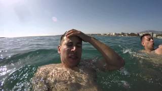 Swimming in the Aegean Sea in Athens Greece at Glyfada Beach with my Brother Nico in Clear Water [upl. by Akeim]