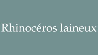 How to Pronounce Rhinocéros laineux Woolly rhinoceros Correctly in French [upl. by Scrope]